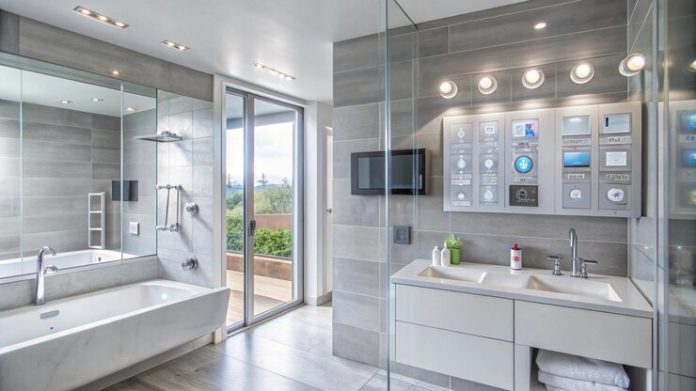 modern-bathroom-with-bathtub-double-sink-vanity-smart-home-technology_9975-33078